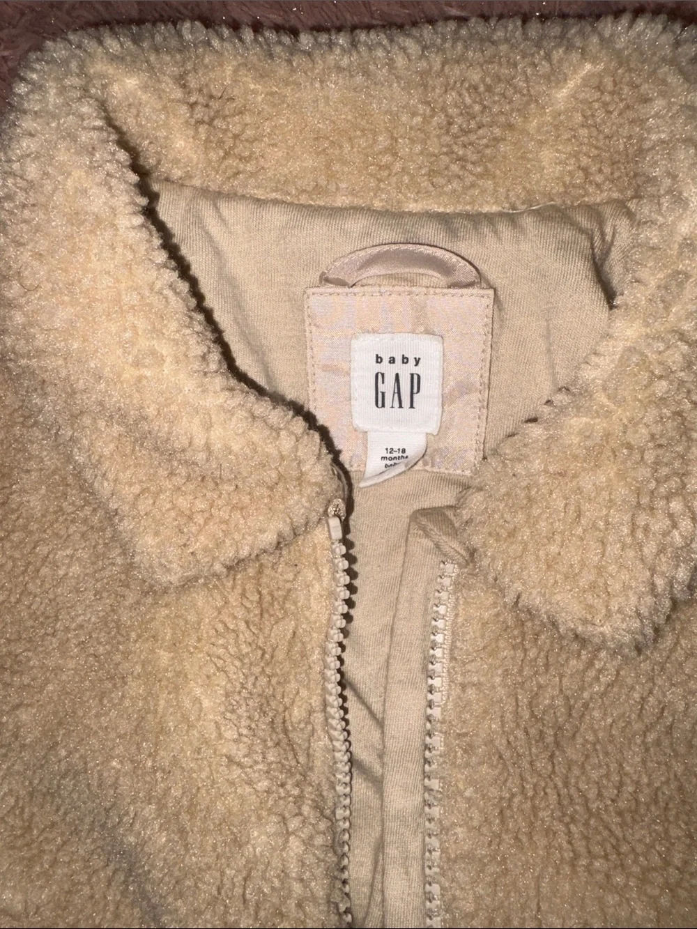 GAP Cream Teddy Sherpa Baby Jacket